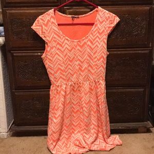 Orange and white chevron dress